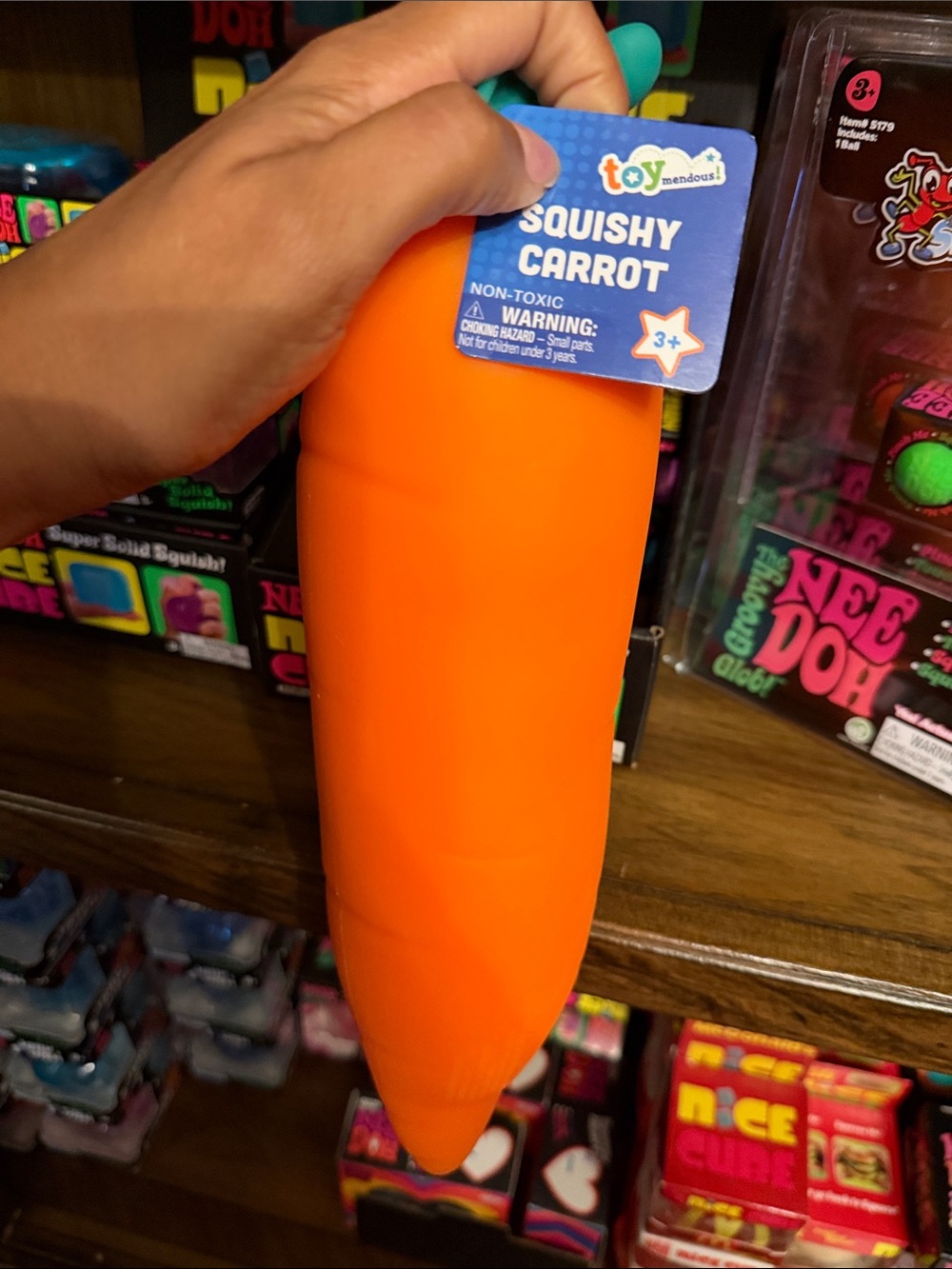 Squishy Carrot Toy - Bright Orange